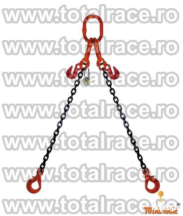 Total Race comercializeaza cu livrare din stoc dispozitive ridicare lanturi 2 brate cu carlige cu prindere direct pe lant si siguranta , dispozitiv de lant cu 2 brate cu carlige cu autoblocare, sistem de ridicare din lant cu 2 brate cu carlige cu ochi si 