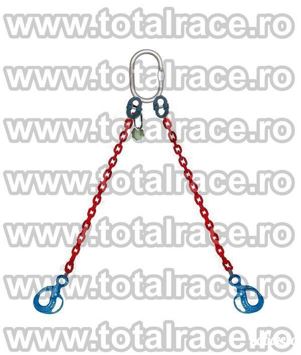 Total Race Group comercializeaza cu livrare din stoc sisteme de  ridicare lanturi grad 100 2 brate cu carlige cu prindere direct pe lant si siguranta , dispozitiv lant grad 100 cu 2 brate cu carlige cu autoblocare, sistem de ridicare lant grad 100 cu 2 br