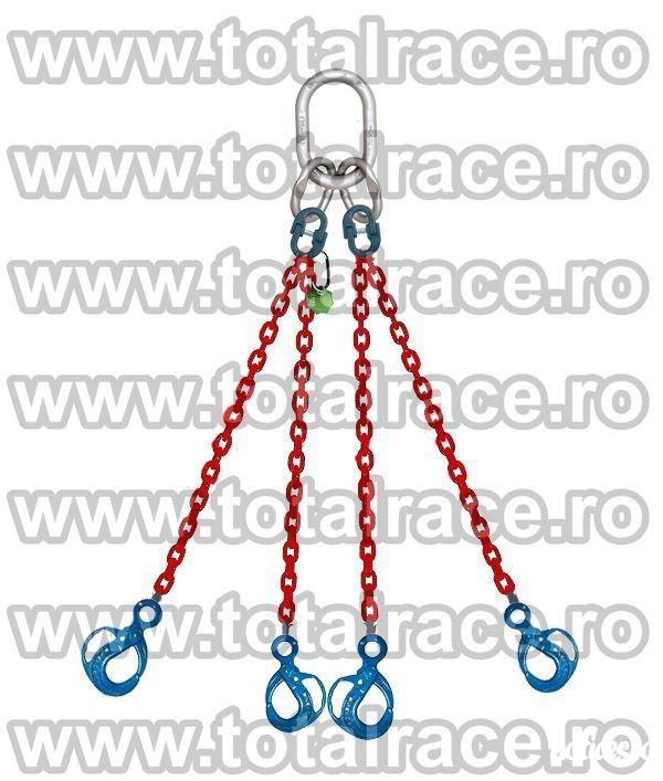 Total Race comercializeaza cu livrare din stoc echipamente ridicare din lant  grad 100 cu 4 brate cu carlige cu prindere direct pe lant si siguranta , dispozitiv lant grad 100 cu 4 brate cu carlige cu autoblocare, sistem ridicare lant grad 100 cu 4 brate 