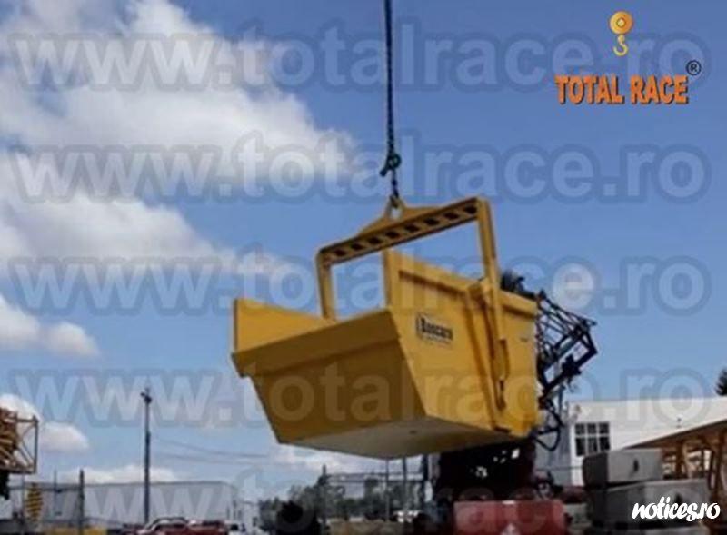 Total Race comercializeaza haba metalica, bena basculabila, haba metalica, bene macara autodescarcare, bene pentru macarale cu diferite dimensiuni, bene cu autodescarcare, capacitate de incarcare de la 200 litri pana la 8000 litri, bene cu autodescarcare 