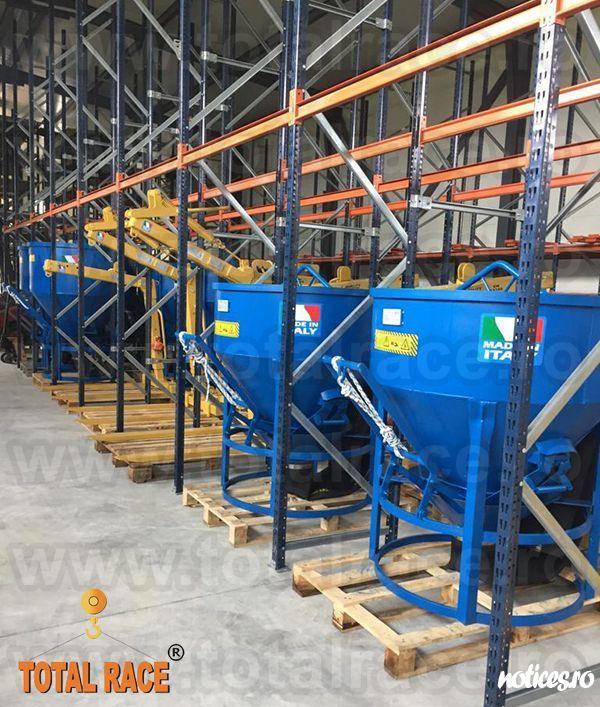 Total Race comercializeaza din stoc Bucuresti cupe de beton pentru macara, cupe de beton diferite capacitati cu livrare imediata din stoc sau la comanda, cupa de beton cu descarcare centrala , cupa de beton cu furtun de cauciuc, cupa de beton cu descarcar
