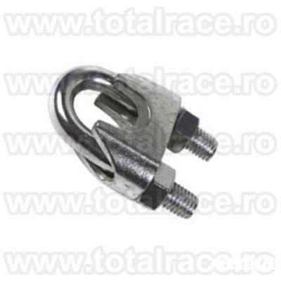 Total Race Romania comercializeaza bride cablu turnate DIN741, bride cablu otel, bride zincate pentru sufe cabluri cu diametru 3 mm la 40 mm , bride metalice de strangere sufe cablu , bride fixare cablu , brida zincata pentru cabluri cu diametru de la  Ø