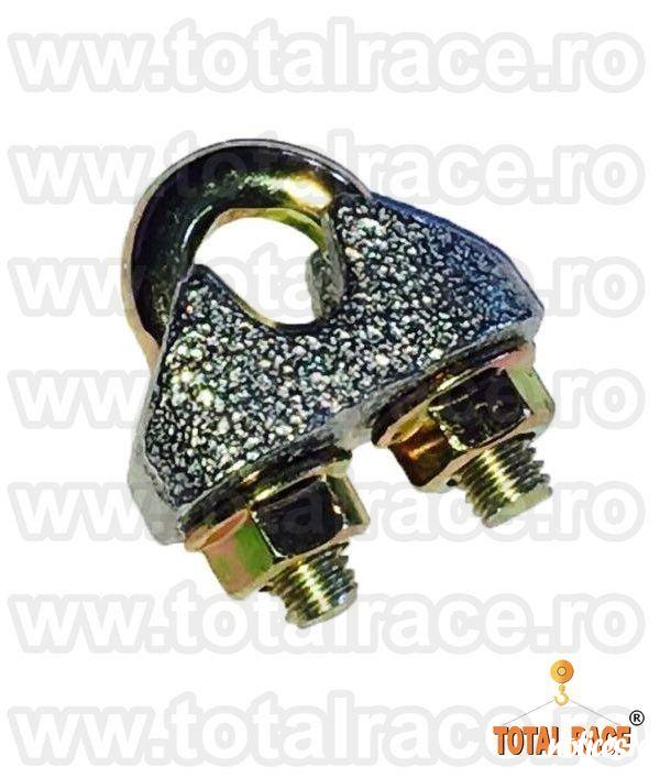 Total Race Romania va ofera din stoc bride-cleme electrogalvanizate de prindere cablu, din otel zincat pentru cablu otel , clipsuri (bride) tip EN 13411-5 Tip A ( fost DIN 1142 ), bride zincate cablu tractiune, accesorii cablu tractiune, gama completa bri