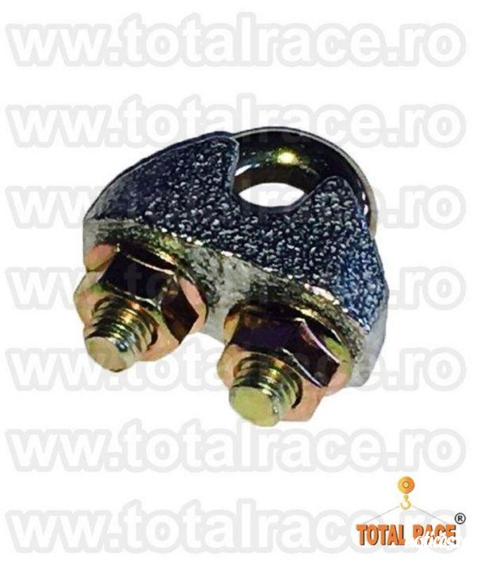 Total Race Romania va ofera din stoc  clipsuri (bride) tip EN 13411-5 Tip A ( fost DIN 1142 ),  bride-cleme electrogalvanizate de prindere cablu, din otel zincat pentru cablu otel, bride zincate cablu tractiune, accesorii cablu tractiune, gama completa br