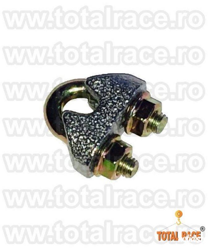 Total Race Romania comercializeaza din stoc brida sufe cablu turnata EN 13411-5 Tip A ( fost DIN 1142 )  brida electrogalvanizata pentru sufe cabluri cu diametru de la  Ø5 la  Ø40 , brida sufe cablu otel, brida metalica de strangere cablu , brida electr