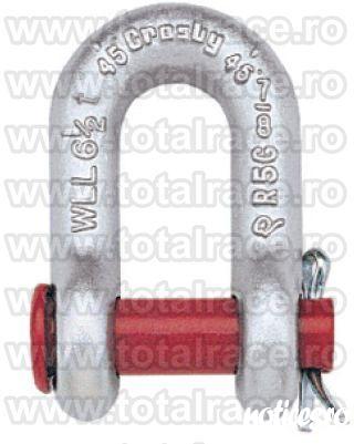 Total Race va ofera cu livrare din stoc gambeti tip lira (drepte ) marca Crosby, chei tachelaj drepte cu bolt filetat, shackles Crosby® ce au capacitati cuprinse intre 0.5 Tone si 55 Tone . Au factor de siguranta: MBL = 6 x WLL (Sarcina maxima de lucru),