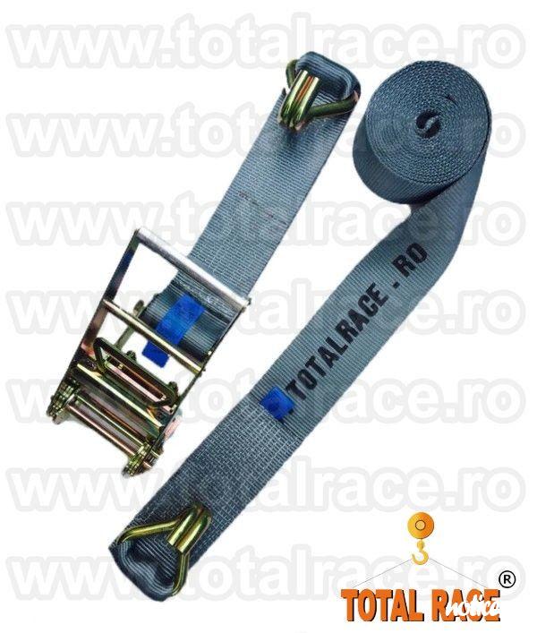 Total Race livreaza din stoc Bucuresti chingi transport marfa agabaritic , chingi ancorare 10 tone latime banda 100 mm clichet Stf 500 daN , chinga ancorare utilaje , chingi arimare 10 tone pentru marfa , sufe de ancorat 10 tone pentru utilaje diverse lun