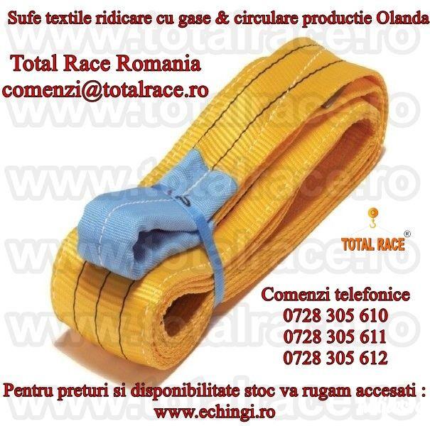 Total Race Romania comercializeaza chingi productie Olanda, chingi cu tonaj pana la 200 tone,dispozitive din chingi de ridicare,ridicare profesionala, chinga techlon, chinga Dyneema, , chingi cu livrare din stoc, chingi cu lungimi la comanda, chingi de ri