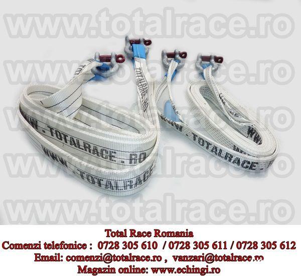 Total Race Romania comercializeaza chingi tractare / remorcare / recuperare / troliere de MBL 10 tone cu lungime de  4 metri , alte lungimi la cerere,  culoare ecru , latime de banda  90  mm, sufe remorcare textile din poliester fabricate in 2 straturi cu