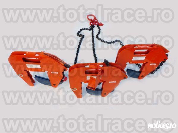 Total Race comercializeaza dispozitive din lant cu clesti pentru ridicarea verticala a tuburilor de beton , dispozitive cu 3 brate de lant si clesti model IPCC productie Crosby Interproduct Olanda ; clesti pentru manevrarea verticala a tuburilor de beton 