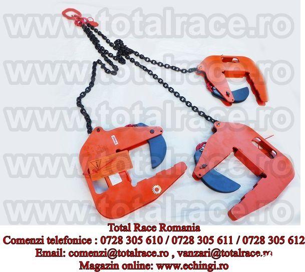 Total Race Romania livreaza din stoc cleste pentru ridicare tuburi si inele din beton, cleste pentru manevrare camine beton, clesti pentru tuburi beton cu dispozitiv din lant cu 3 brate , clesti camine de beton cu deschidere falci reglabila, dispozitive d