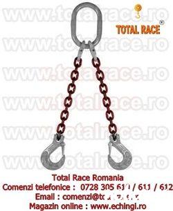 Total Race Group comercializeaza cu livrare din stoc sisteme de  ridicare lanturi grad 100 2 brate cu carlige cu prindere direct pe lant si siguranta , dispozitiv lant grad 100 cu 2 brate cu carlige cu autoblocare, sistem de ridicare lant grad 100 cu 2 br