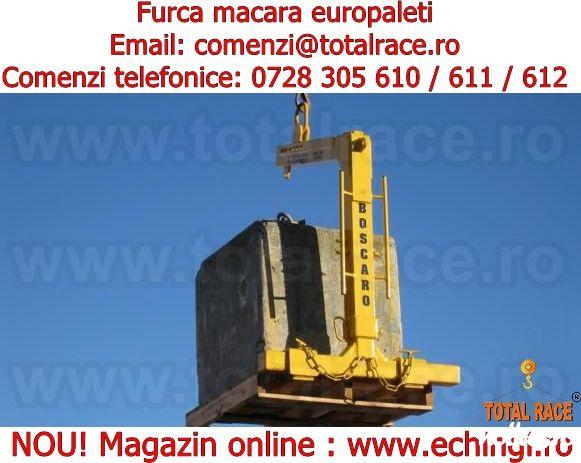 Total Race Romania comercializeaza cu livrare din stoc Bucuresti furci de macara, furci de macara pentru europaleti, furci de macara cu capacitati diferite, furci de macara cu livrare din stoc sau la comanda, furci de macara reglabile pe inaltime, furci d