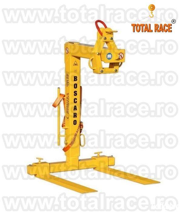 Total Race Romania livreaza din stoc Bucuresti echipamente macara, echipamente de ridicare si manevrare paleti de caramida , bca, furci de macara cu reglarea centrului de greutate automat., furci de macara cu livrare din stoc, echipamente de ridicare si m