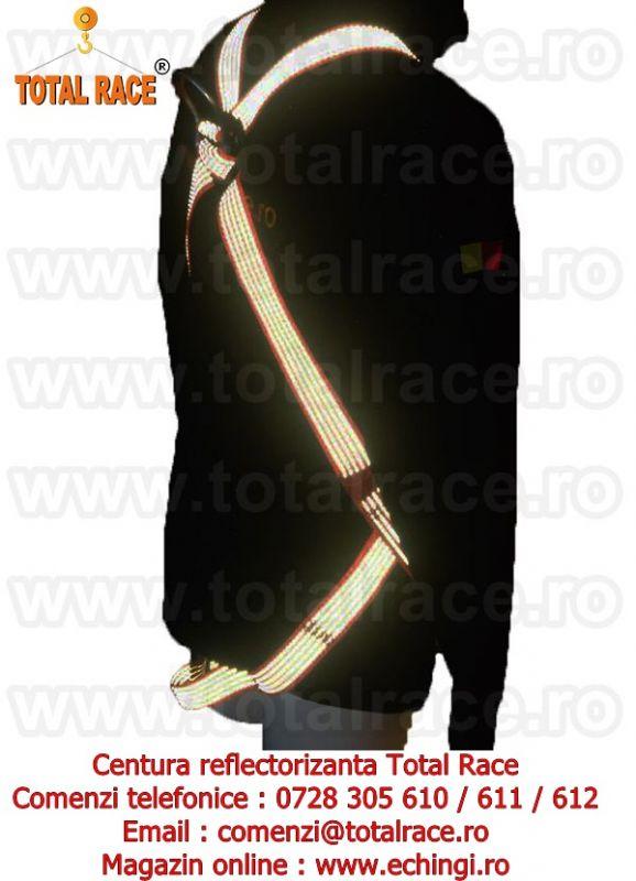 Total Race comercializeaza cu livrare din stoc Bucuresti centura reflectorizanta cu banda portocaliu fluorescent cu vizibilitate mare , puncte de prindere fata si spate, indicatori uzura, complet reglabil si armaturi din otel aliat cu rezistenta inalta. C