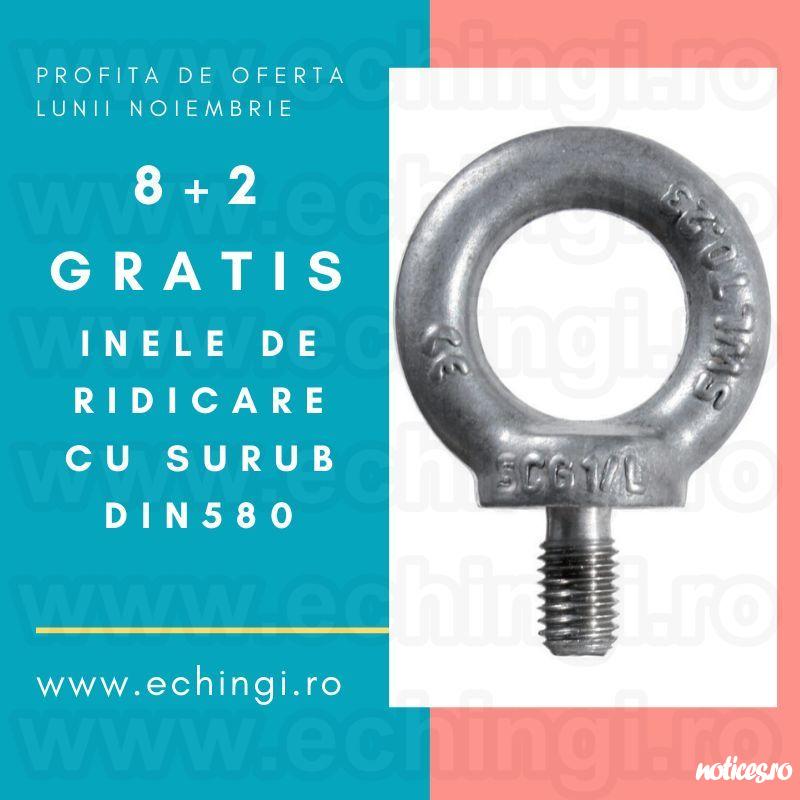 Total Race Romania comercializeaza din stoc Bucuresti inele de ridicare cu surub ( inele de ridicare tip tata) DIN 580. OFERTA SPECIALA: la achizitia a 8 inele beneficiati de 2 gratis! Profita de oferta si comanda acum: inele de ridicare cu filet exterior