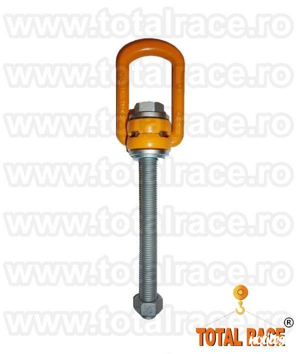 Total Race Romania comercializeaza inele flexibile ridicare cu tija lunga si piulita , ocheti ridicare cu dimensiuni tija intre 76 – 295 mm, puncte prindere cu fixare prin insurubare cu tija lunga si piulita, inele ridicare rotative cu articulatie M8-M4