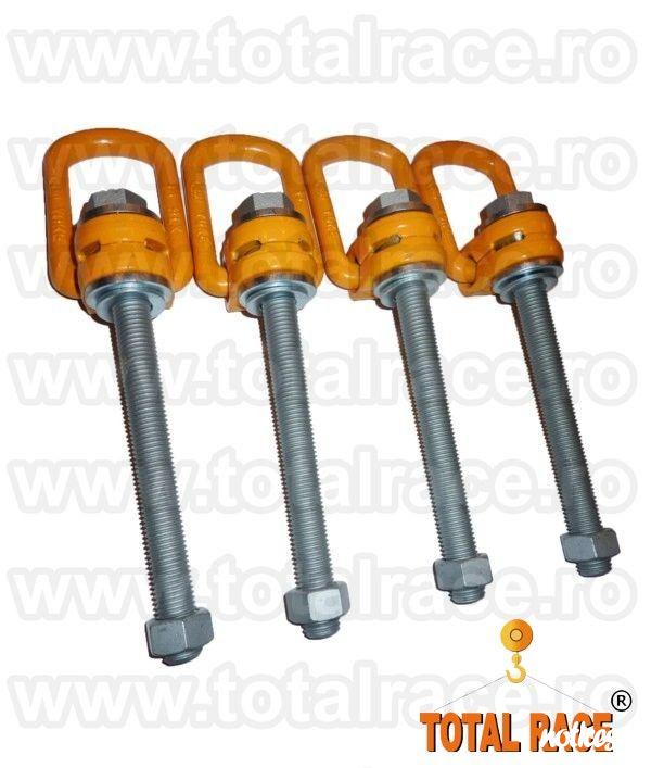 Total Race livreaza din stoc ocheti ridicare rotativi  tija lunga pentru matrite , surub rotativ tija lunga si piulita M8–M48 capacitati intre 0,3-20 tone  , inel surub rotativ tija lunga M8–M48 dimensiuni tija intre 76-295 mm, punct ridicare tija lun