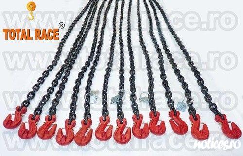 Total Race Group comercializeaza din stoc  lanturi ancorare de 16 mm , Lc=16000 daN ce contin: intinzator lant cu carlige de scurtare la capete 16 mm , 2 carlige cu siguranta 16 mm , cu montare directa pe lant, lant negru grad 80 cu lungime la cerere in f