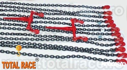 Total Race comercializeaza din stoc sisteme de ancorare, lanturi de rezistenta din lant de ancorare de 8 mm , Lc=4000 daN ce contin: intinzator lant cu carlige de scurtare la capete 8 mm , 2 carlige cu siguranta 8 mm , cu montare directa pe lant,  lant ne
