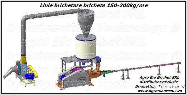 Linie brichetat brichete 150-200 kg/ora din paie