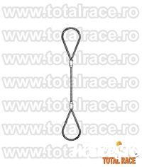 Total Race Romania livreaza din stoc cabluri de legare cu capete manșonate, cu inimă metalică , sufe metalice constructie  6x36ws+stk , cablu metalic cu manson talurit capacitate 1,84 tone , 2,17 tone , 3,29 tone , sufe metalice cu manson talurit dimen