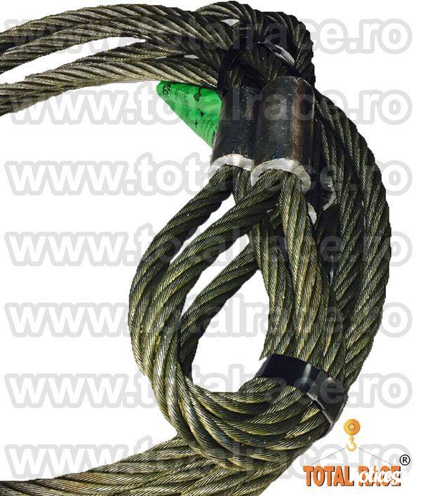 Total Race livreaza din stoc sufe metalice cu manson talurit productie Olanda , cabluri de ridicare , sufe ridicare metalice  , dispozitive cablu ridicare cu mansoane , wire rope slings , cabluri otel macara , cabluri macara cu masoane talurite , sufe rid