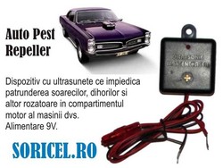 Auto pest repeller dispozitiv cu ultrasunete impotriva soarecilor si altor rozatoare