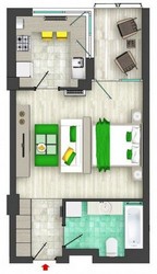 Apartament nou de 1 camera cu parcare acoperita inclusa