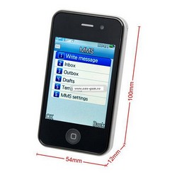Mini Iphone 4 T8000 albe Dual Sim cu husa si tastatura