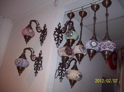 Lampa turceasca cu lumini si aparat cafea cu nisip